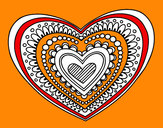 Coloring page Heart mandala painted byLara