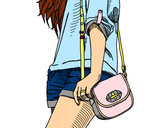 Coloring page Girl with handbag painted byNiallHoran