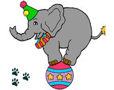 Coloring page Elephant balancing on a ball painted bytippytim