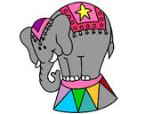 Coloring page Performing elephant painted byCarmen