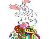 Coloring page Easter bunny painted byWork