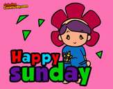 Coloring page Happy sunday painted byeden