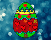 Coloring page Egg with hearts painted byburbulitis