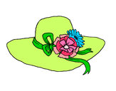 Coloring page Hat with flowers painted byBecka