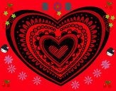 Coloring page Heart mandala painted byburbulitis