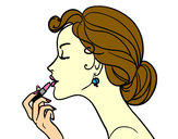 Coloring page Make up the lips painted byBecka