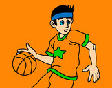 Coloring page Junior basketball player painted byeden