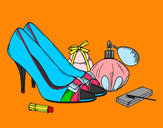 Coloring page Shoes and makeup painted byomoalice