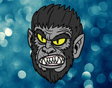 Coloring page Werewolf face painted bybjzizxby