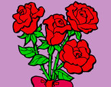 Coloring page Bunch of roses painted byeden