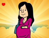 Coloring page Pregnant woman painted byJuJuh