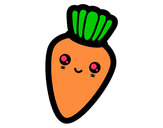 Coloring page Smiling carrot painted bybella