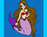 Coloring page Little mermaid painted byAmanda