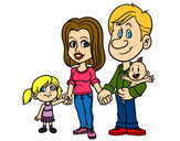 Coloring page Happy family painted byBigricxi