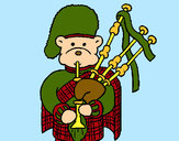 Coloring page Bear bagpiper  painted byBigricxi