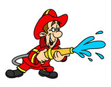Coloring page Fireman in action painted byBigricxi