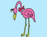 Coloring page Flamingo with bow tie painted byBigricxi