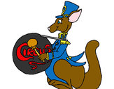 Coloring page Kangaroo with drum painted byBigricxi