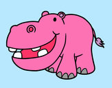 Coloring page Little hippopotamus painted byBigricxi