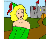 Coloring page Princess and castle painted byBigricxi