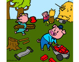 Coloring page Three little pigs 1 painted byBigricxi