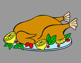 Coloring page Chicken with garnish painted bymaja5