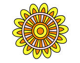 Coloring page Mandala solar painted byChilimed