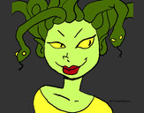 Coloring page Medusa painted byrainbow