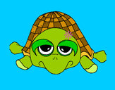 Coloring page Turtle painted byrainbow