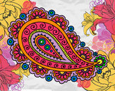 Coloring page Mandala teardrop painted bymade12