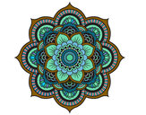 Coloring page Mandala oriental flower painted byvalgal