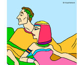 Coloring page Caesar and Cleopatra painted bygabriella