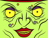 Coloring page Witch face painted bymade12