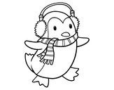 Coloring page Penguin with scarf painted byBOBMAC