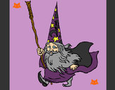 Coloring page Dwarf magician painted byShebear