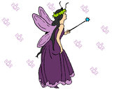 Coloring page Fairy with long hair painted byShebear