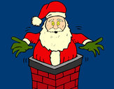 Coloring page Santa Claus on the chimney painted byShebear