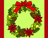 Coloring page Wreath of Christmas flowers painted byShebear