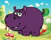 Coloring page The hippopotamus painted bylynn22
