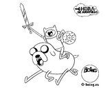 Coloring page Jake and Finn to attack painted bySmudge74