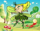 Coloring page Fairy with wings painted byMeli