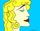 Coloring page Woman's head painted byMeli