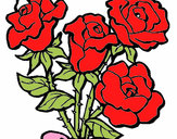 Coloring page Bunch of roses painted bybella