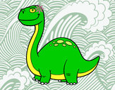 Coloring page Diplodocus Dinosaur painted bygerome