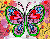 Coloring page Butterfly mandala painted byGemma