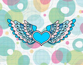 Coloring page Heart with wings painted byGemma