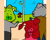 Coloring page Three little pigs 13 painted byNate