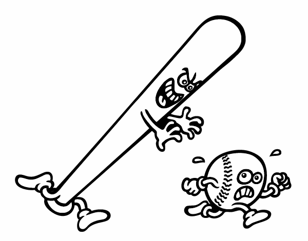 Baseball bat chasing a ball