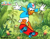 Donald Duck with skate