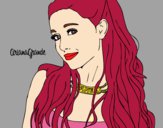 Coloring page Ariana Grande with necklace painted byyomna 